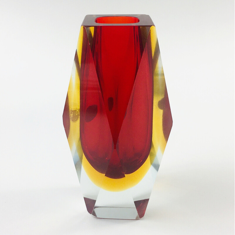 Mid-century Sommerso Murano glass vase by Flavio Poli for Alessandro Mandruzzato, Italy 1960s