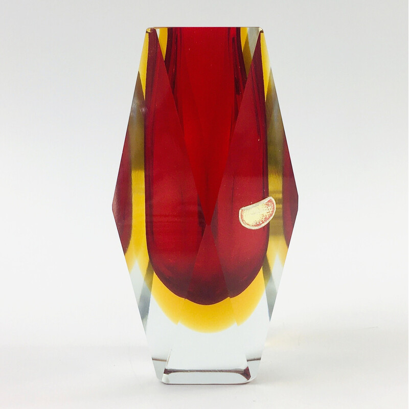 Mid-century Sommerso Murano glass vase by Flavio Poli for Alessandro Mandruzzato, Italy 1960s