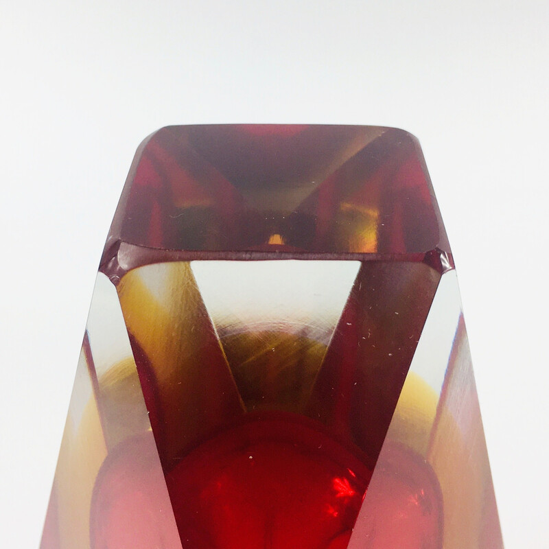 Mid-century Sommerso Murano glass vase by Flavio Poli for Alessandro Mandruzzato, Italy 1960s