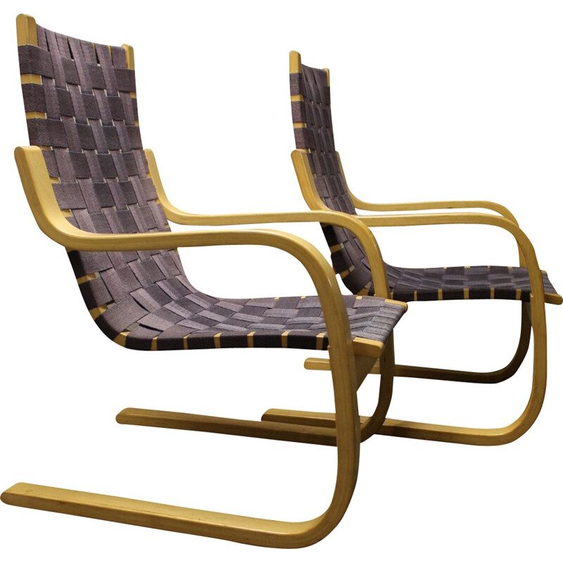 Artek "406" set of two lounge chairs, Alvar AALTO - 1980s