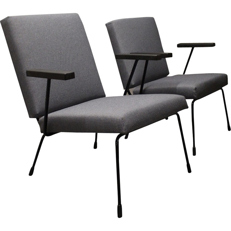 Set of two Gispen "415 1401" industrial lounge chairs, Wim RIETVELD - 1950s
