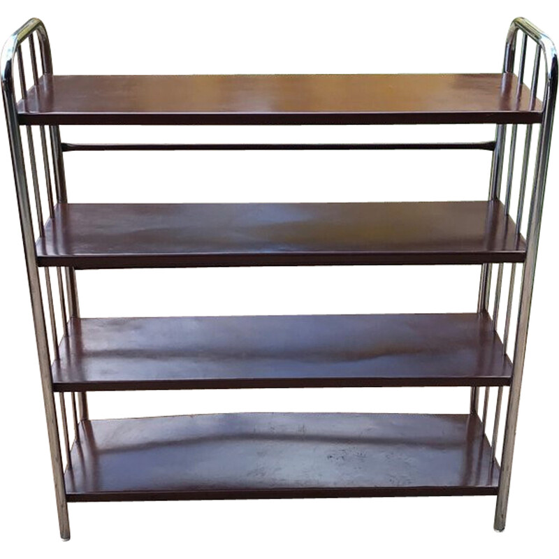 Vintage Bauhaus metal bookcase, 1920s