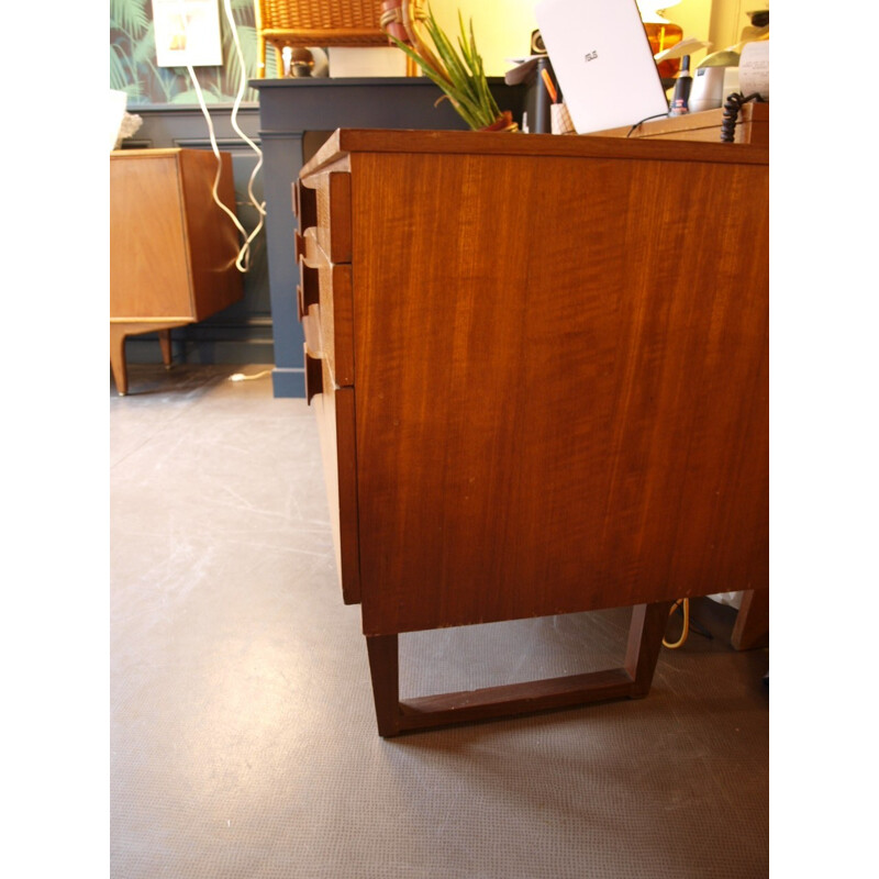 Sideboard in teak with squared handles - 1960s