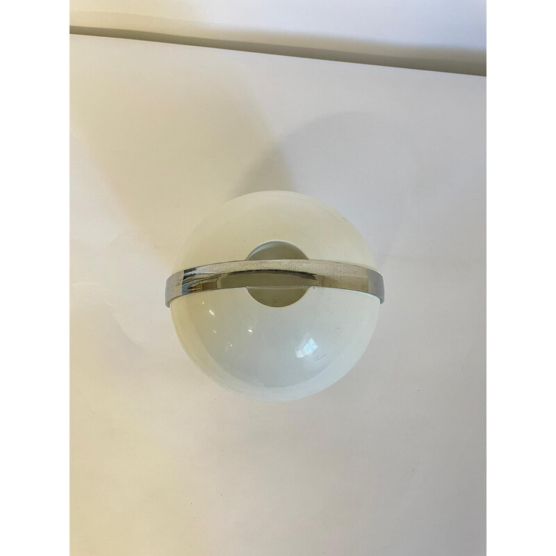 Vintage white ball shaped ice box by Paolo Tilche for Guzzini, Italy 1980s