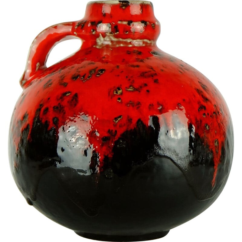 Carstens Toennishof vase "C263-20" in red and black, Gerda HEUCKEROTH - 1960s
