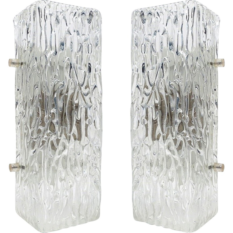 Kalmar pair of Austrian glass wall lights - 1960s