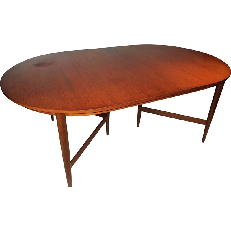 Grande table ovale en teck V.Form, Oswald VERMAECKE - 1960