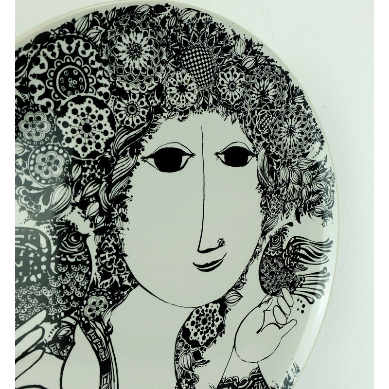 Vintage wall plate "la paloma" by Bjorn Wiinblad for Rosenthal, 1970s