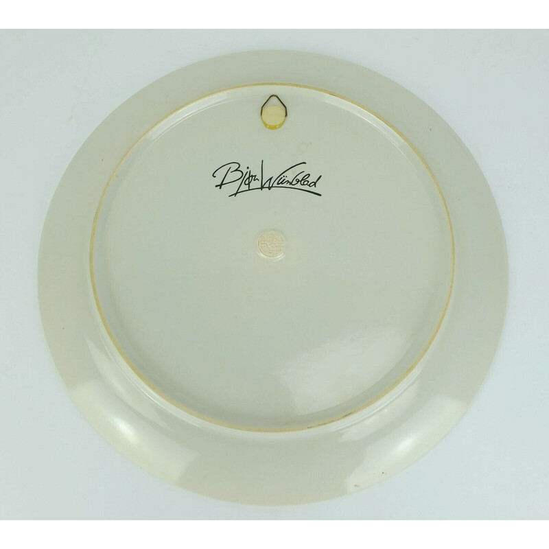 Vintage wall plate "la paloma" by Bjorn Wiinblad for Rosenthal, 1970s