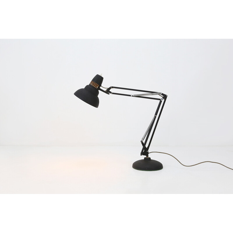 Vintage black industrial desk lamp, 1930s