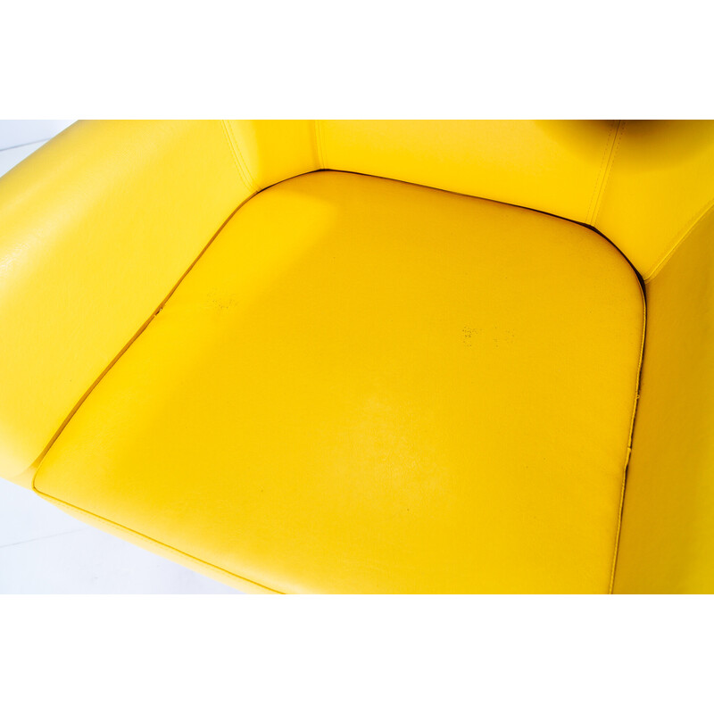 Vintage Satelit fauteuil in geel fluweel