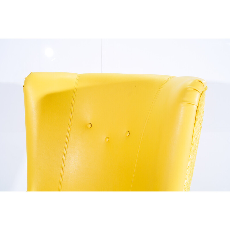 Vintage Satelit yellow velvet armchair