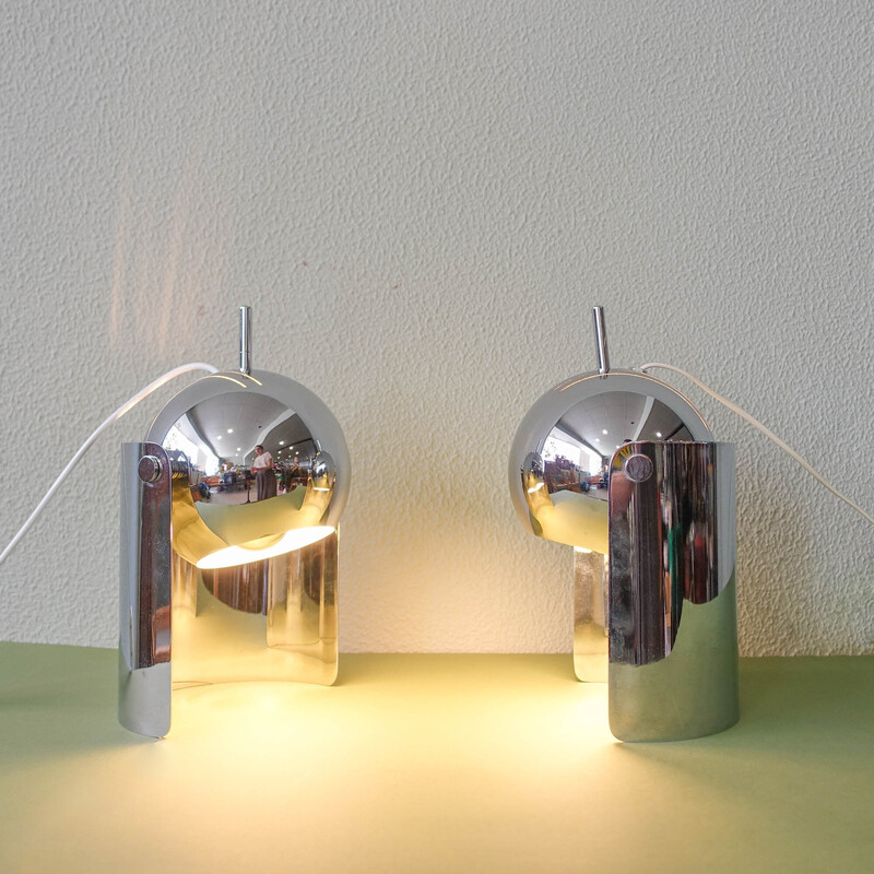 Pair of vintage Eyeball table lamps by Reggiani, 1970s