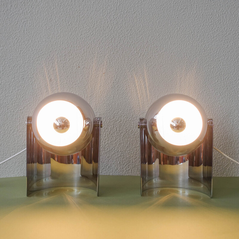 Paar vintage Eyeball tafellampen van Reggiani, jaren 1970