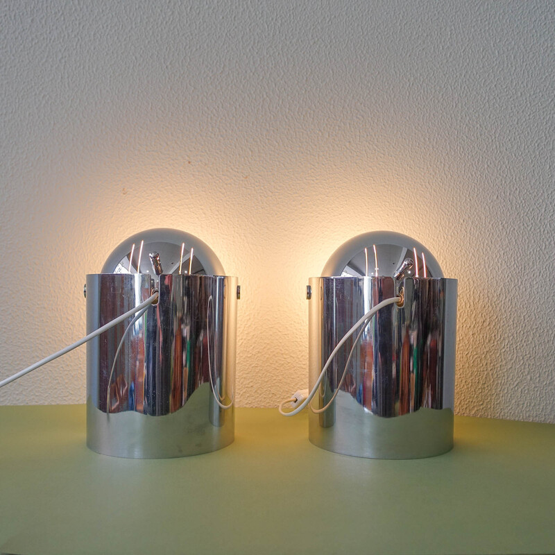 Pair of vintage Eyeball table lamps by Reggiani, 1970s