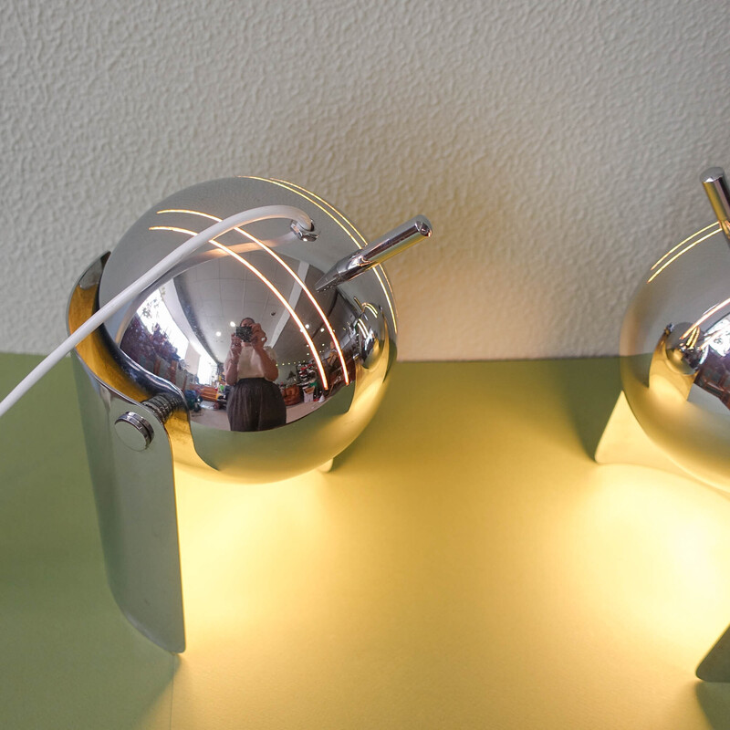 Pair of vintage Eyeball table lamps by Reggiani, 1970s