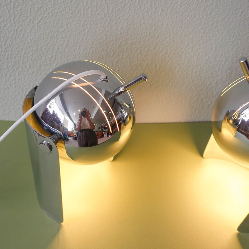 Paire de lampes de table vintage Eyeball de Reggiani, 1970