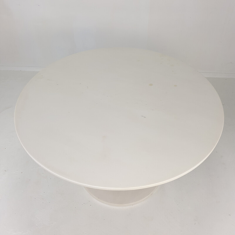 Vintage round marble dining table, Italy 1980s