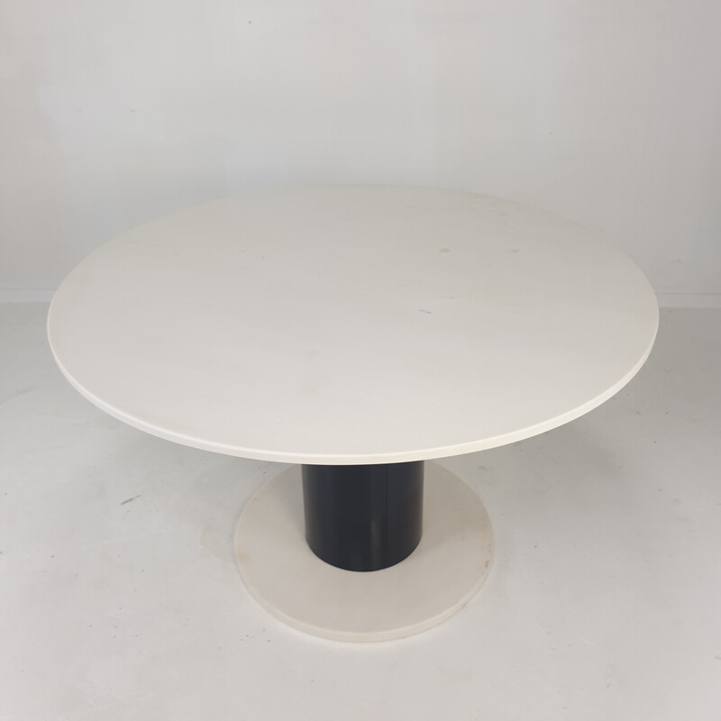 Vintage ronde marmeren tafel, Italië 1980
