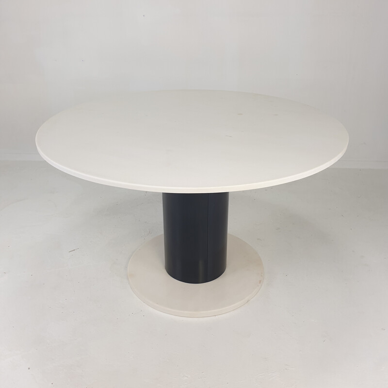 Vintage ronde marmeren tafel, Italië 1980