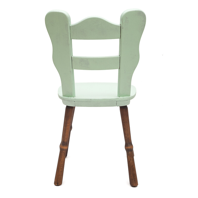 Set of 5 vintage two-tone bistro chairs, 1950