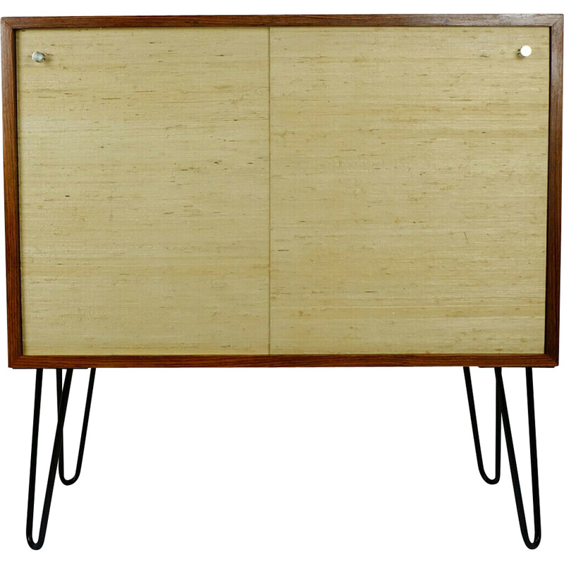 Vintage rosewood chest of drawers with sliding doors, 1960s