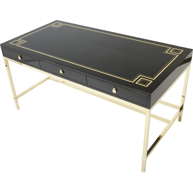 Vintage desk in black lacquer by Guy Lefevre for Maison Jansen, 1970