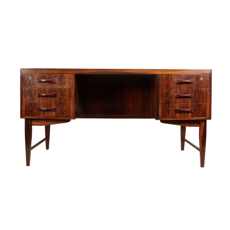 Danish brown rosewood desk - 1960s