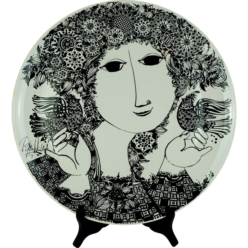 Vintage wall plate "la paloma" by Bjorn Wiinblad for Rosenthal, 1970s