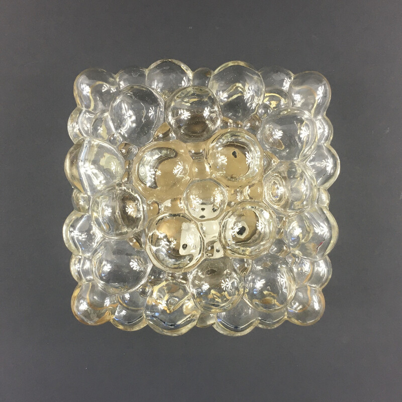 Pareja de apliques de cristal de burbujas vintage de Helena Tynell para Limburg, Alemania 1970
