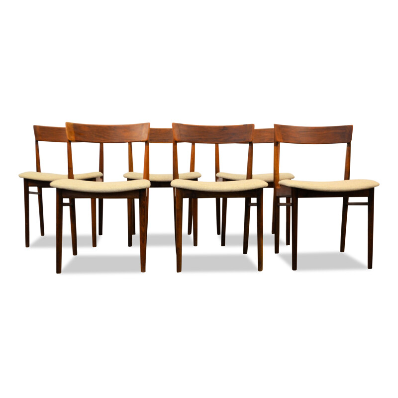 Set of 6 Brande Møbelindustri rosewood dining chairs, Henry ROSENGREN - 1960s