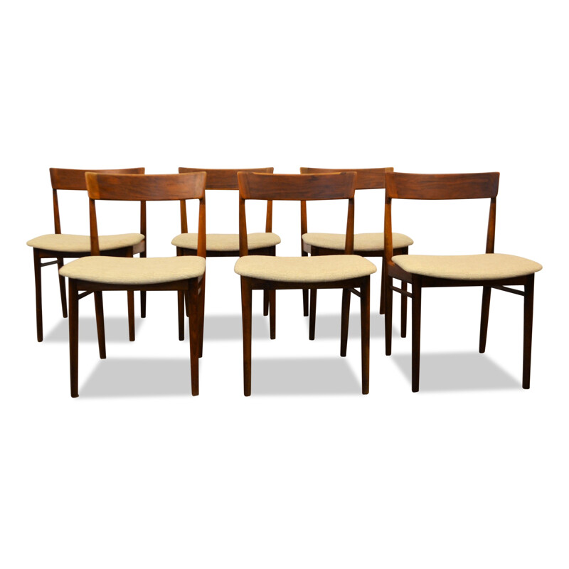 Set of 6 Brande Møbelindustri rosewood dining chairs, Henry ROSENGREN - 1960s