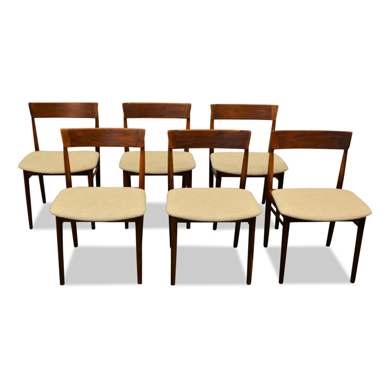 Set of 6 Brande Møbelindustri rosewood dining chairs, Henry ROSENGREN - 1960s