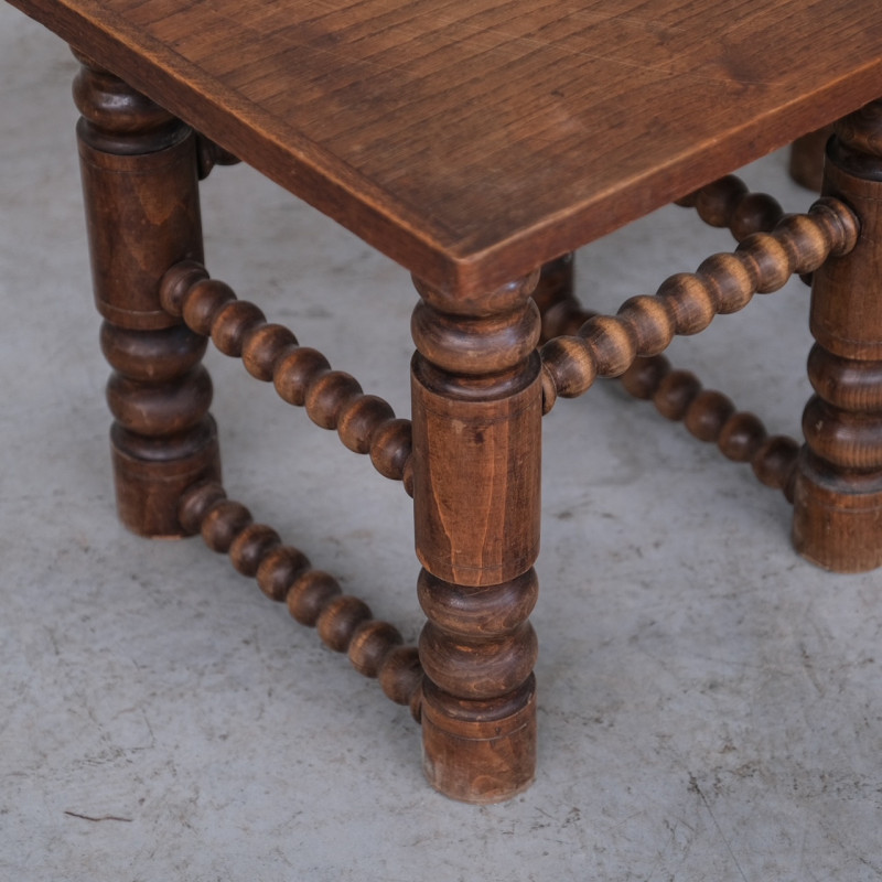 Vintage oakwood French deco coffee table, 1940s