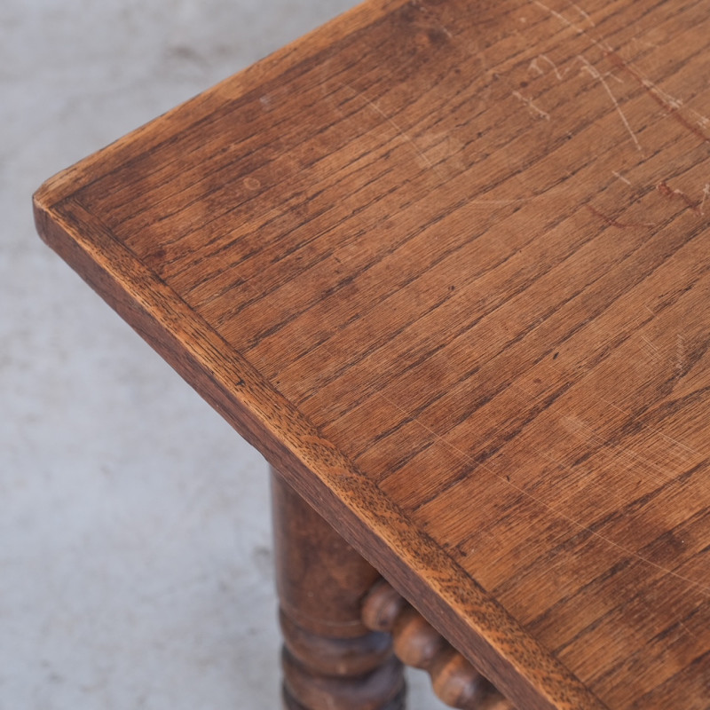 Tavolino da caffè vintage in legno di quercia, anni '40, di stile francese deco