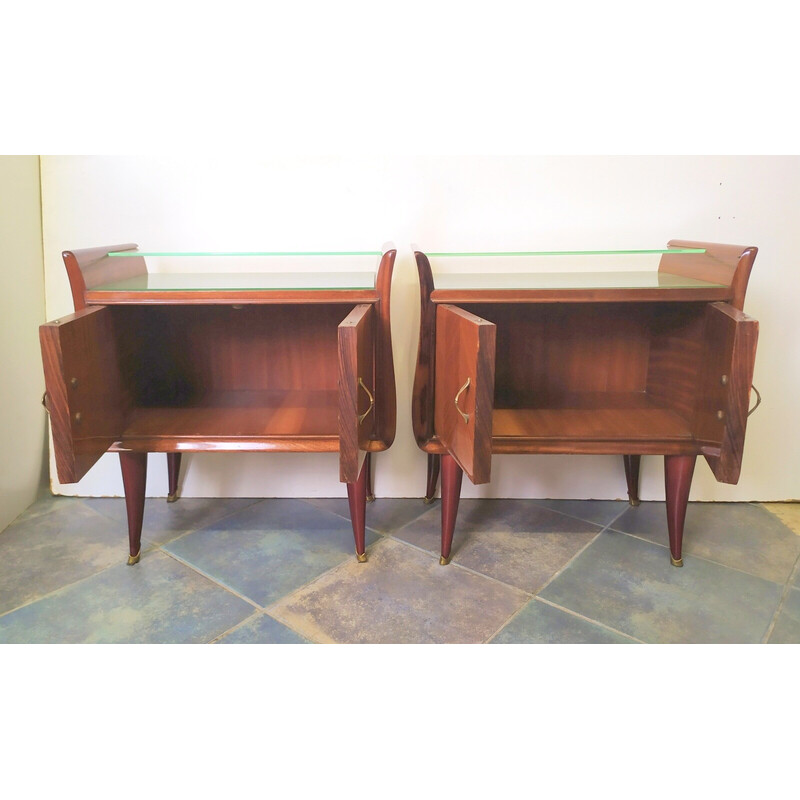 Pair of vintage mahogany night stands by Paolo Buffa, 1950s
