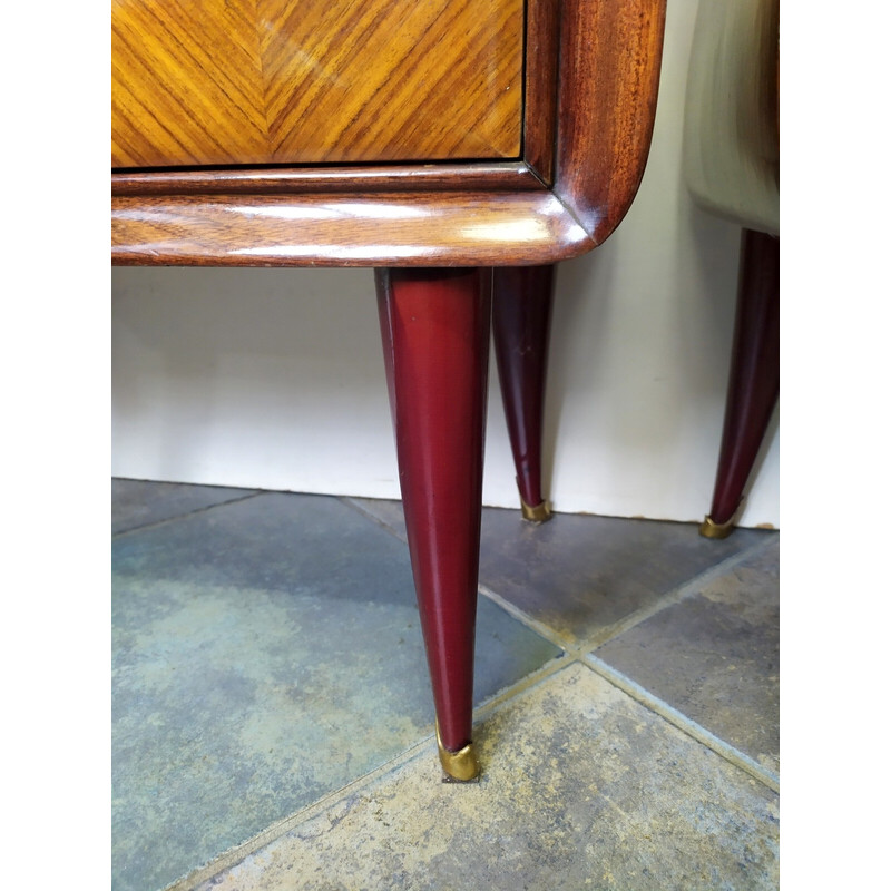 Pair of vintage mahogany night stands by Paolo Buffa, 1950s