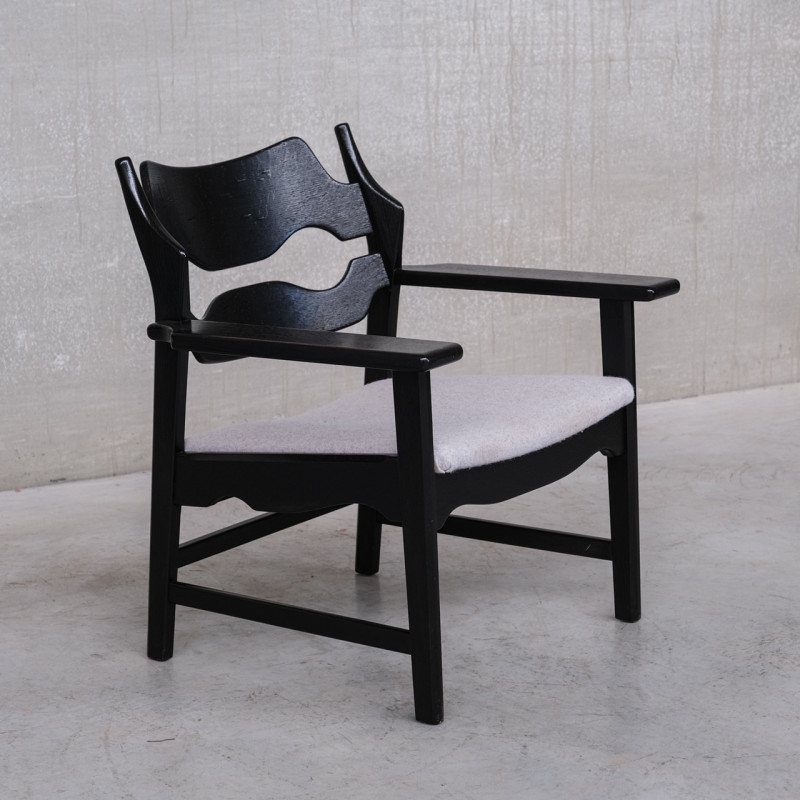 Vintage Deense eikenhouten Razor fauteuil van Henning Kjaernulf, 1960