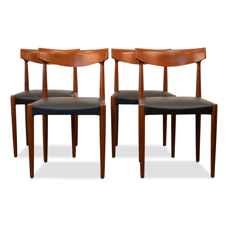 Set of 4 Slagelse Møbelfabrik teak dining chairs, Knud FAERCH - 1960s