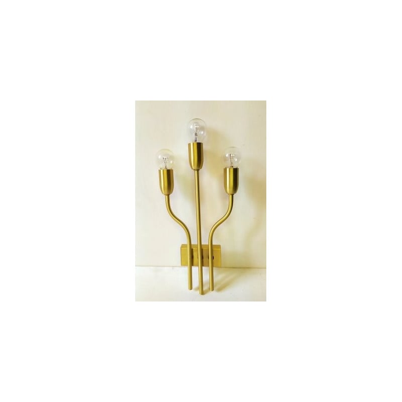 Pair of vintage brass wall sconces by Gaetano Sciolari, 1960