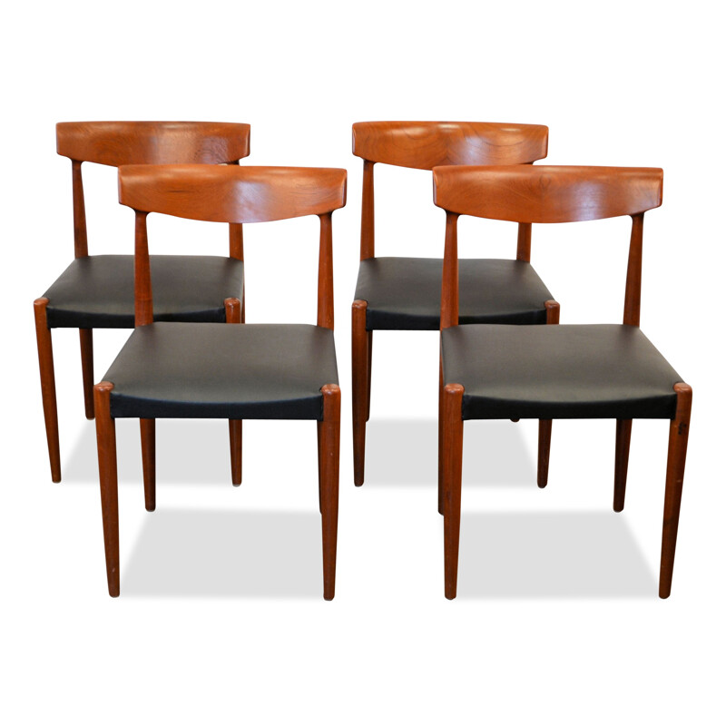 Set of 4 Slagelse Møbelfabrik teak dining chairs, Knud FAERCH - 1960s