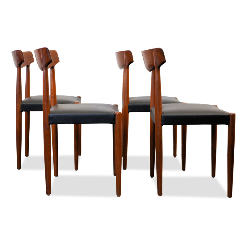 Set of 4 Slagelse Møbelfabrik teak dining chairs, Knud FAERCH - 1960s