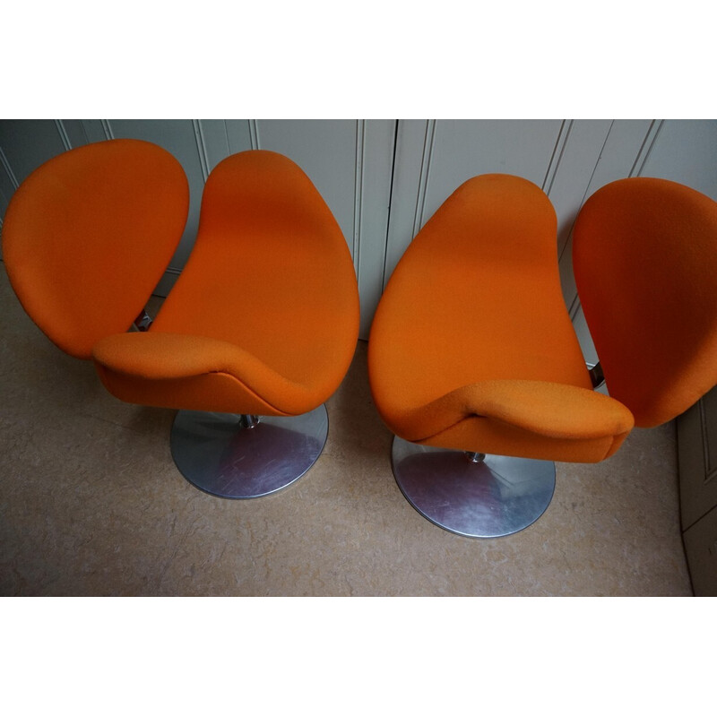 Pair of vintage Tulip swivel armchairs by Pierre Paulin for Artifort