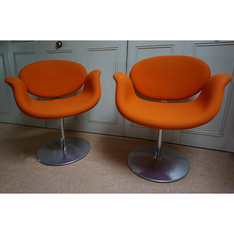 Pair of vintage Tulip swivel armchairs by Pierre Paulin for Artifort