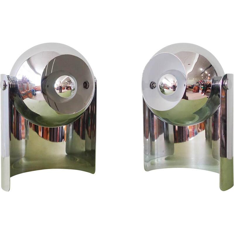 Paire de lampes de table vintage Eyeball de Reggiani, 1970