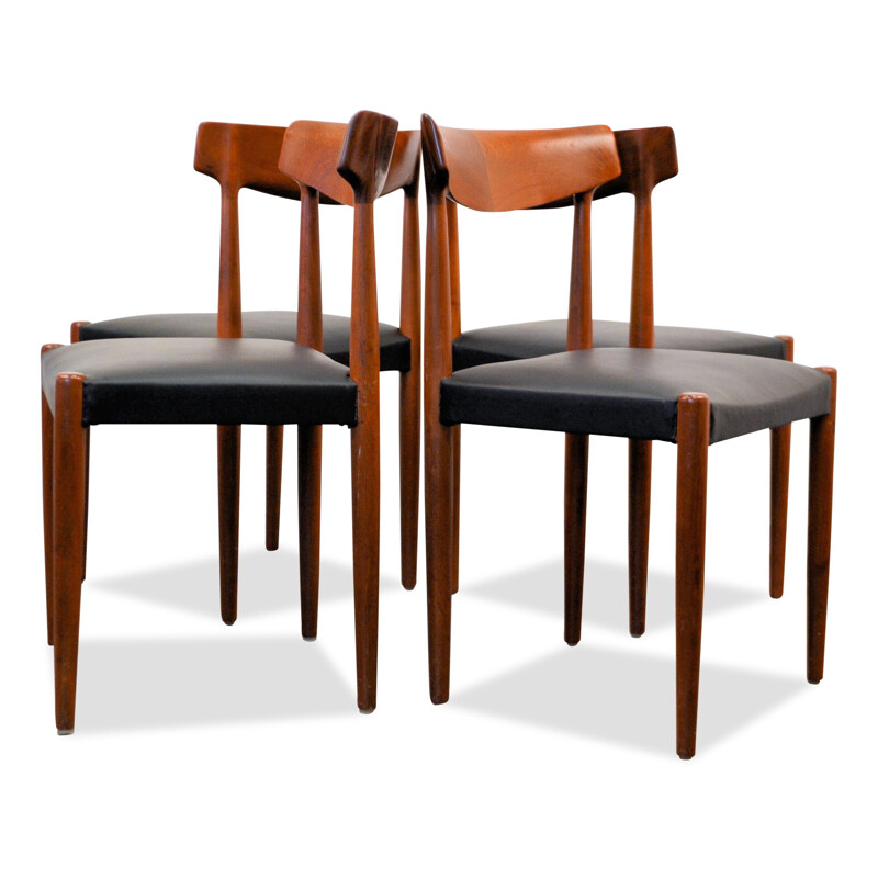 Set of 4 Slagelse Møbelfabrik teak dining chairs, Knud FAERCH - 1960s