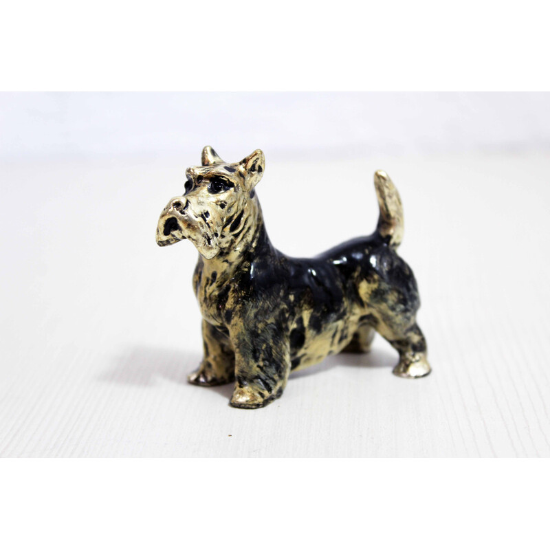 Vintage Scottish Terrier in solid pewter, 1970-1980