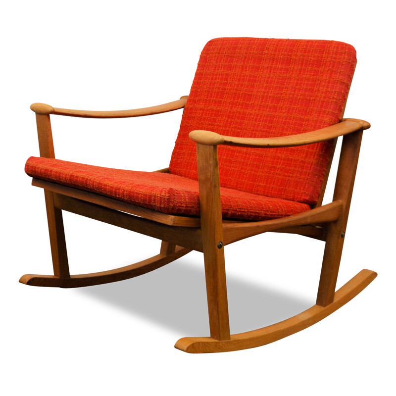 Nissen mid-century Danish oak rocking chair, Finn JUHL - 1960s