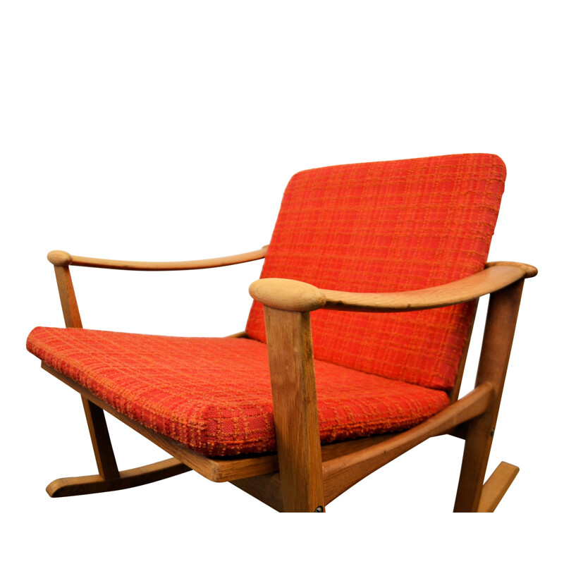 Nissen mid-century Danish oak rocking chair, Finn JUHL - 1960s