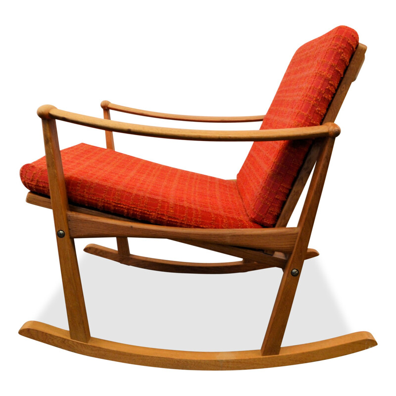 Nissen mid-century Danish oak rocking chair, Finn JUHL - 1960s